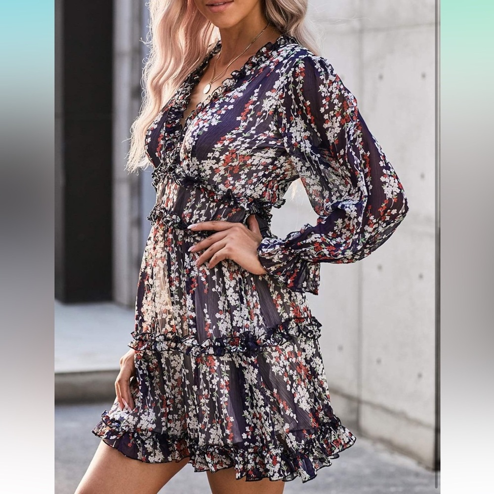 Floral Ruffle Dress - Picture 3 of 8